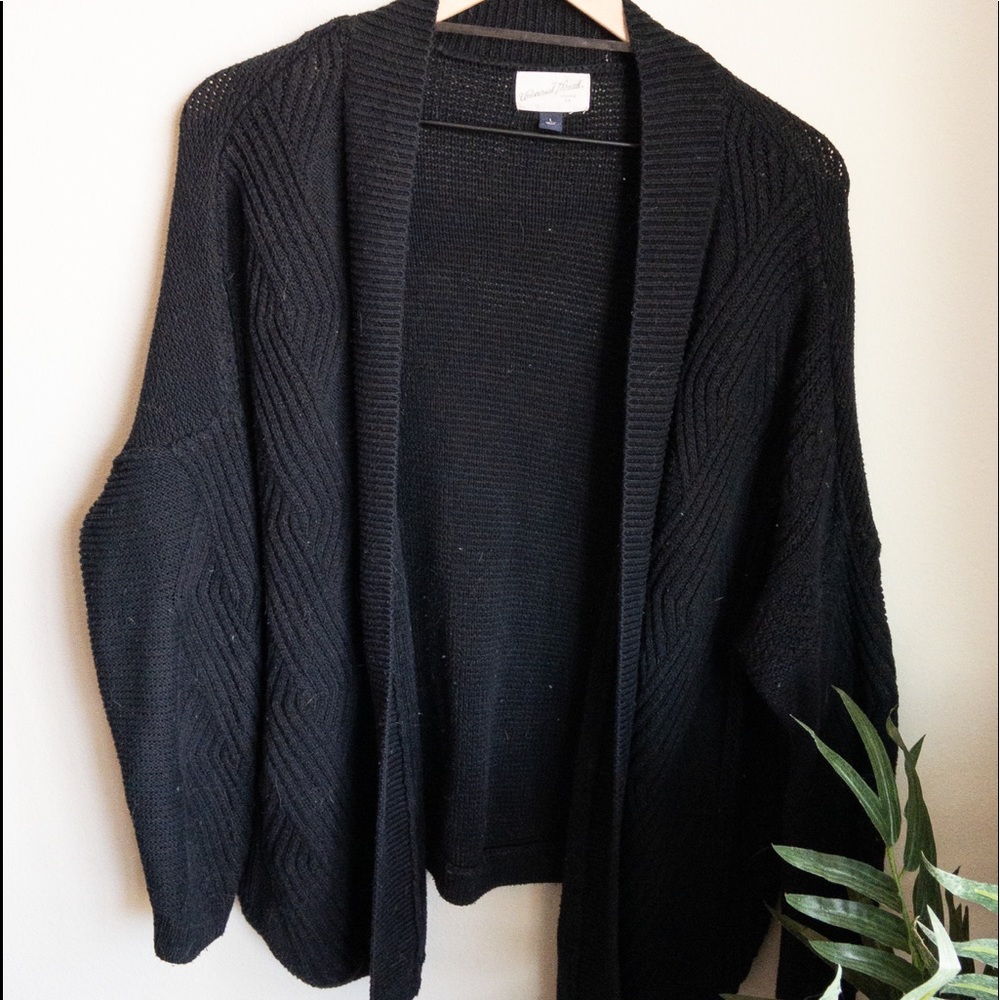 Universal Thread Womens Loose Black Knit Cardigan